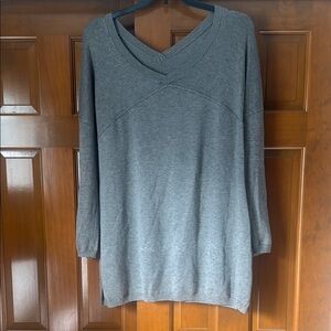 Gray V-Neck Women's Top
